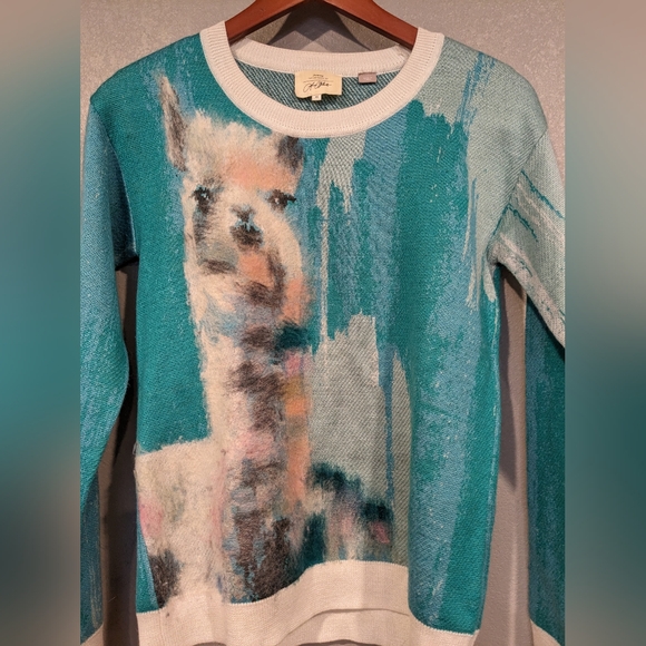 Women's ANTHROPOLOGIE llama sweater by Lauren Walcott size XS - Picture 2 of 4